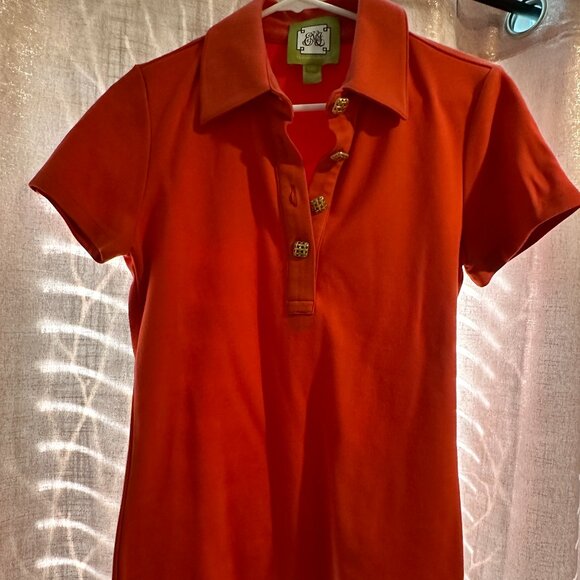 Elizabeth McKay Orange Polo - Size Small - Picture 1 of 4
